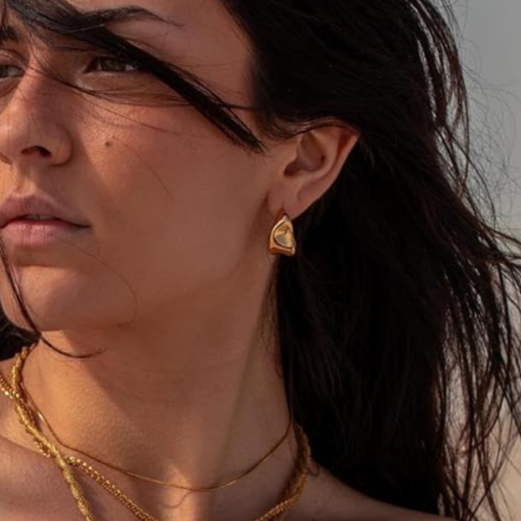 New! Anthropologie Kayla Gold Plated Earrings (2010) Nwot